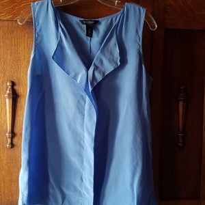 White House Black Market Blue Silk Top M